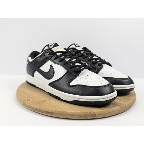 Nike Dunk Low Panda Mens 11 Shoes White Black Sneakers Leather - Picture 1 of 11